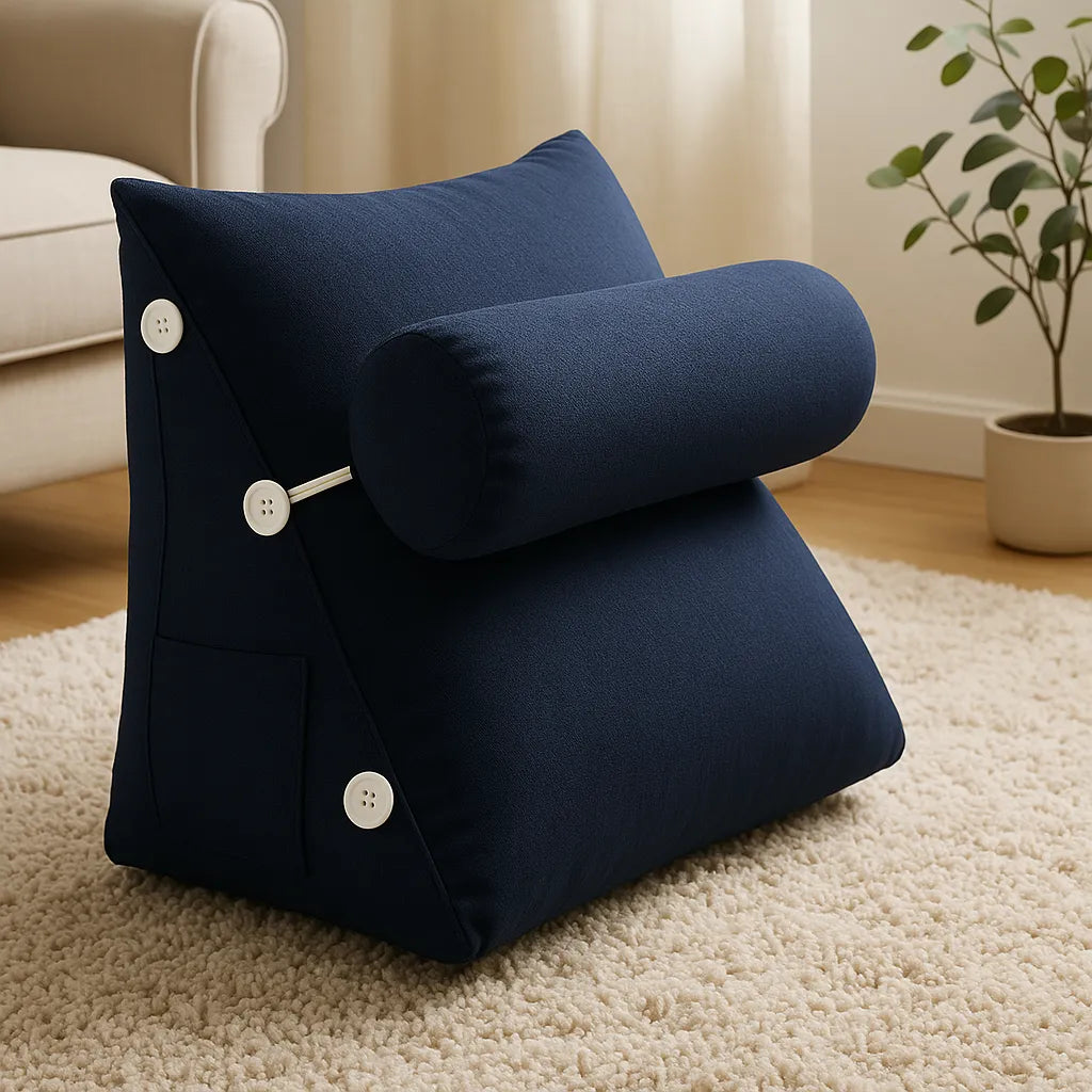Coussin Triangulaire Élégant Bleu Marine