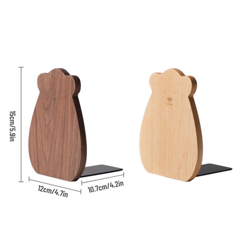 Serre-Livres Luxueux En Bois Forme Ours