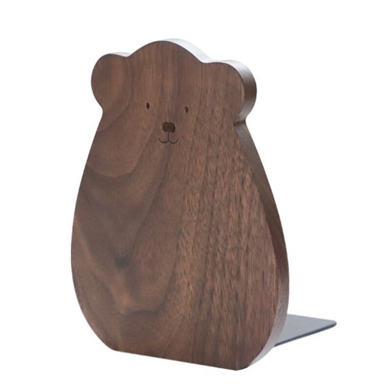 Serre-Livres Luxueux En Bois Forme Ours