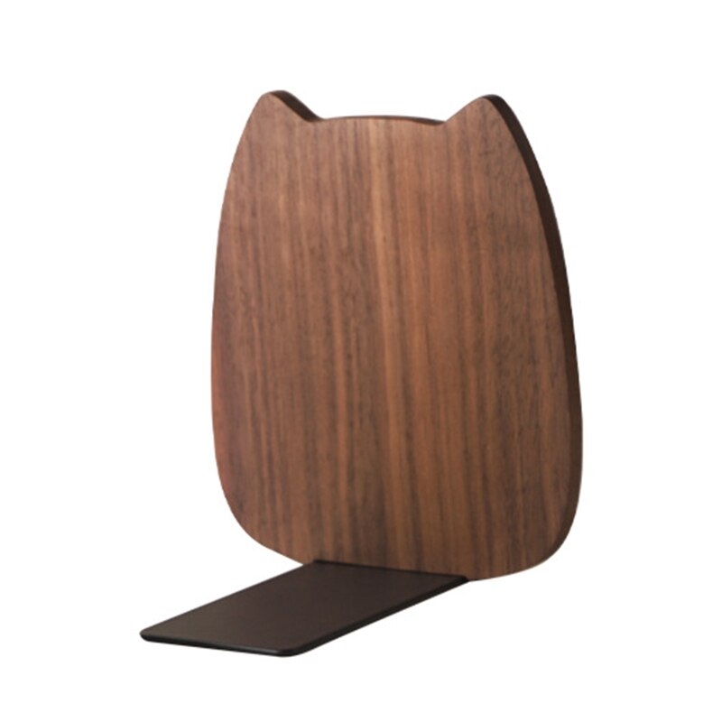Serre-Livres Chat Élegance en Bois
