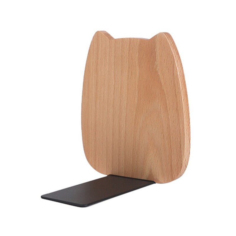 Serre-Livres Chat Élegance en Bois