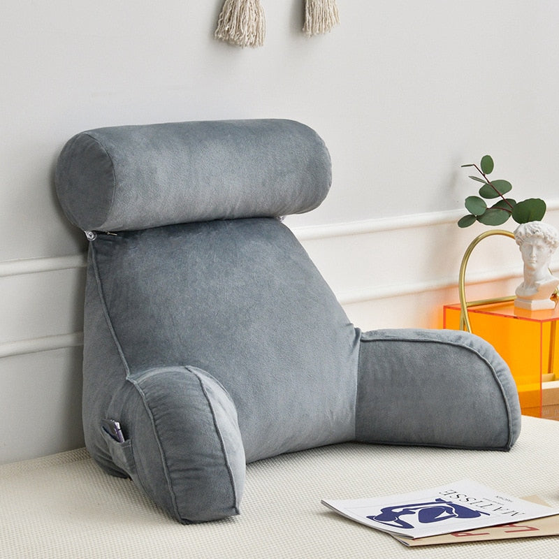 Coussin De Lecture Gris Clair - Luxe Confort