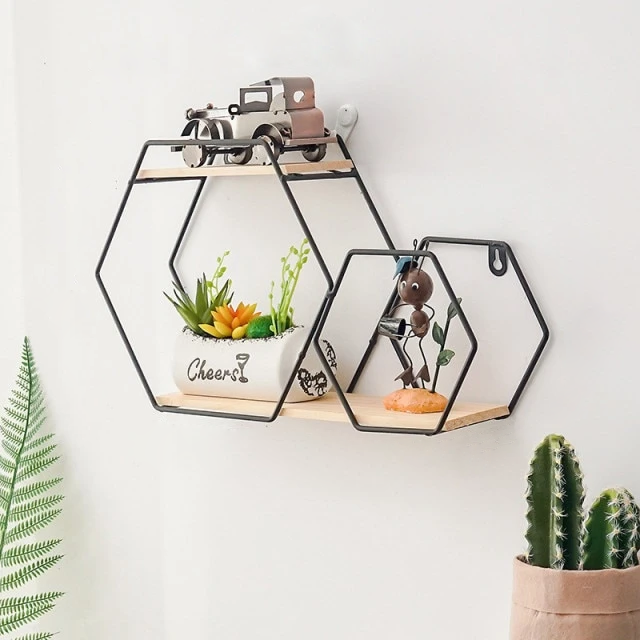 Étagère À Livre Design Hexagone