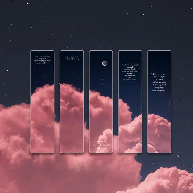 Lot de 5 Marque-Pages Nuage Rose élégants