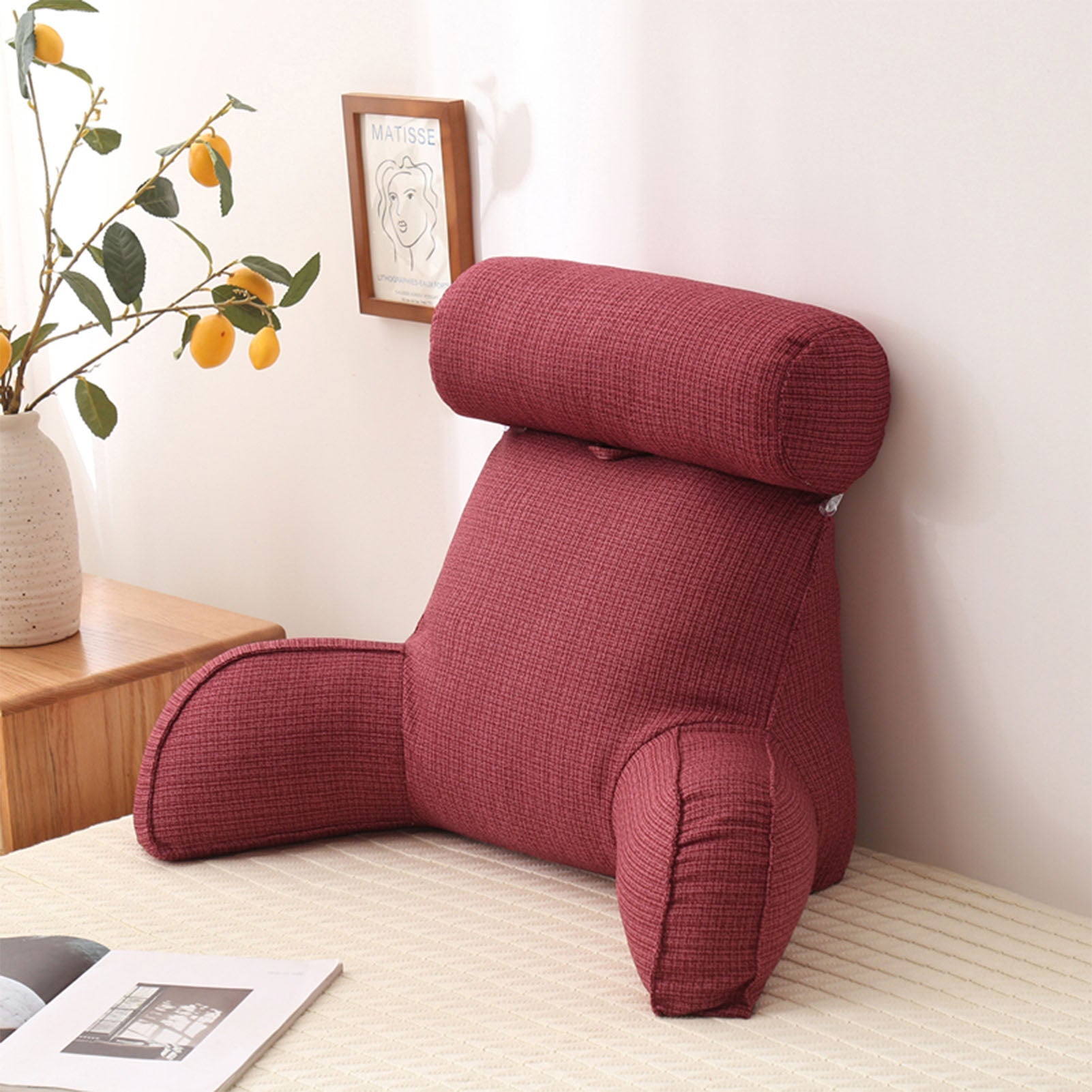 Coussin De Lecture Écarlate Élégant