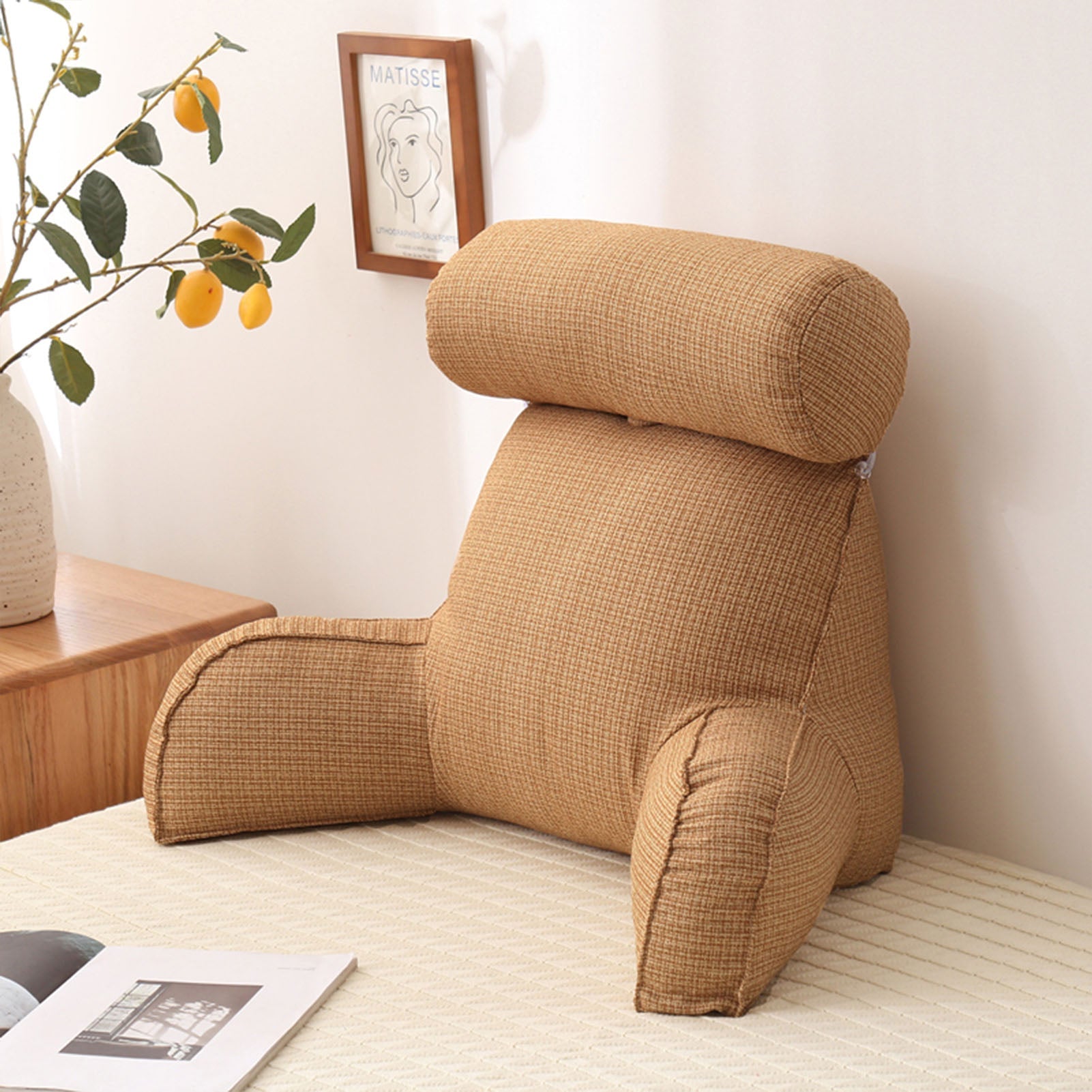 Coussin De Lecture Élégance Beige