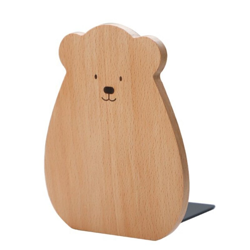 Serre-Livres Luxueux En Bois Forme Ours